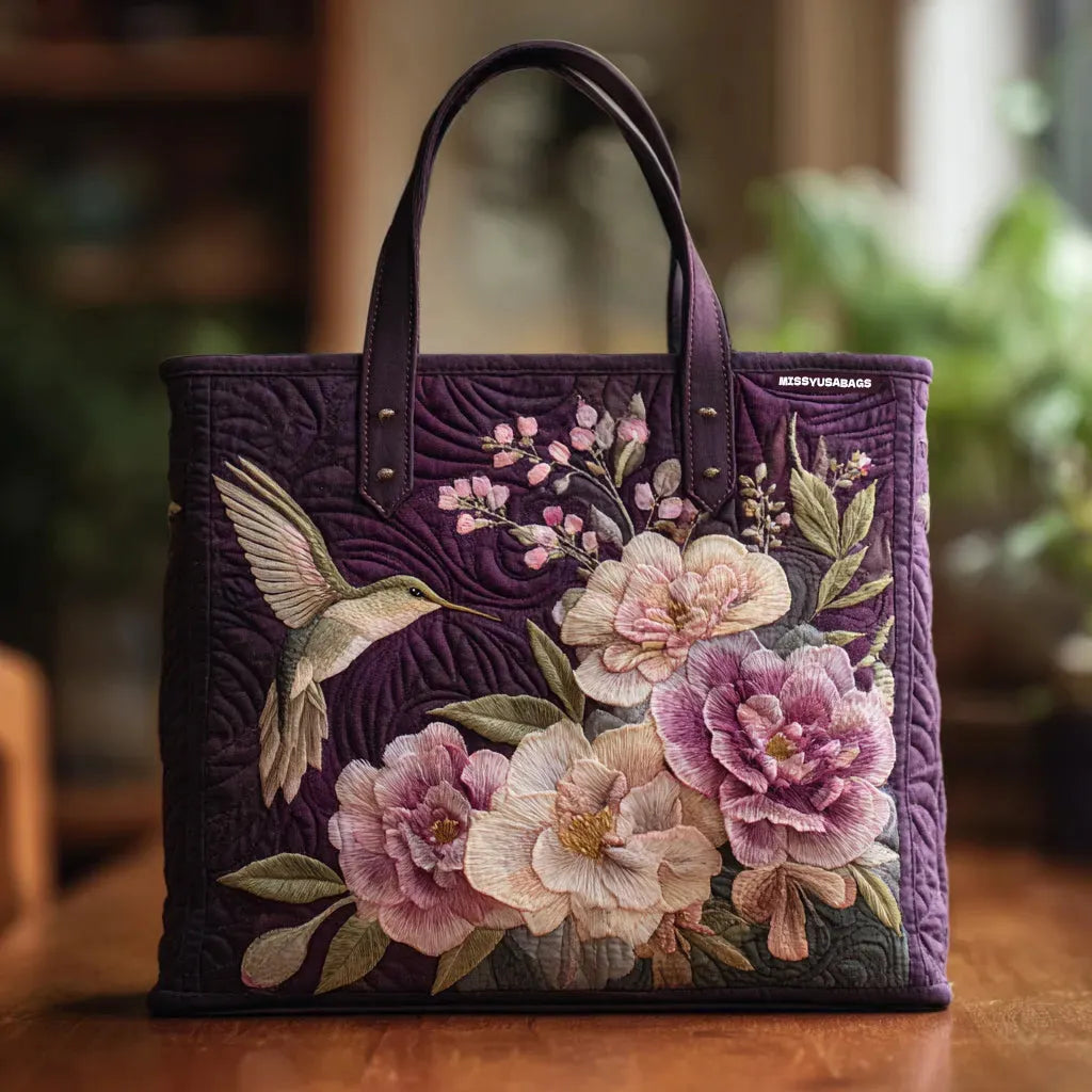 Purple Purple Floral Art Tote Bag