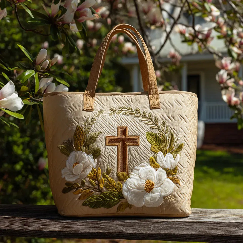 Cross Art Tote Bag, Elegant Style