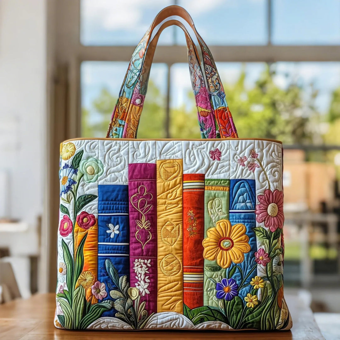 Multicolor Book Art Tote Bag