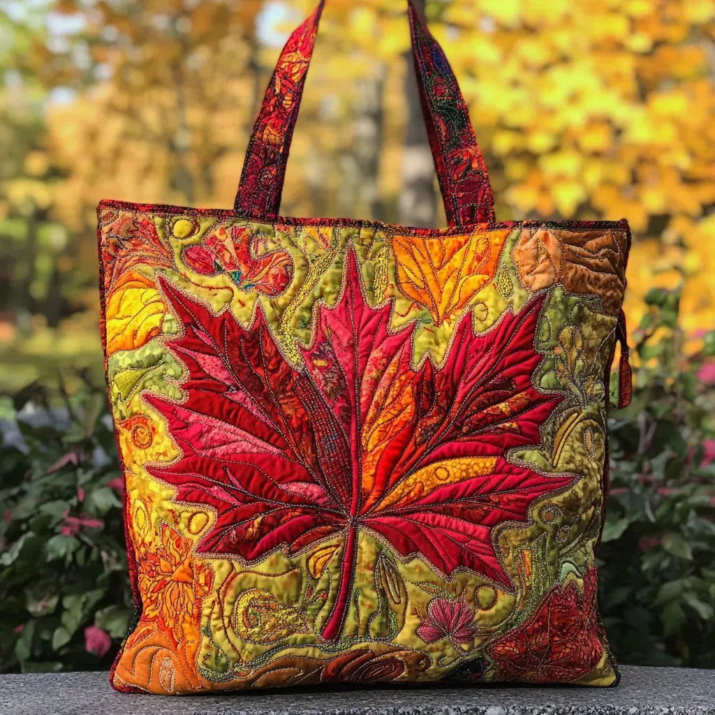 Retro Leaf Art Tote Bag