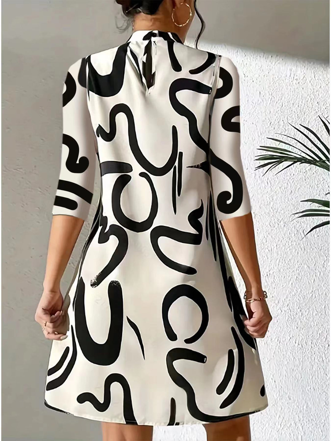 Round Neck Dress for Women, Elegant Style