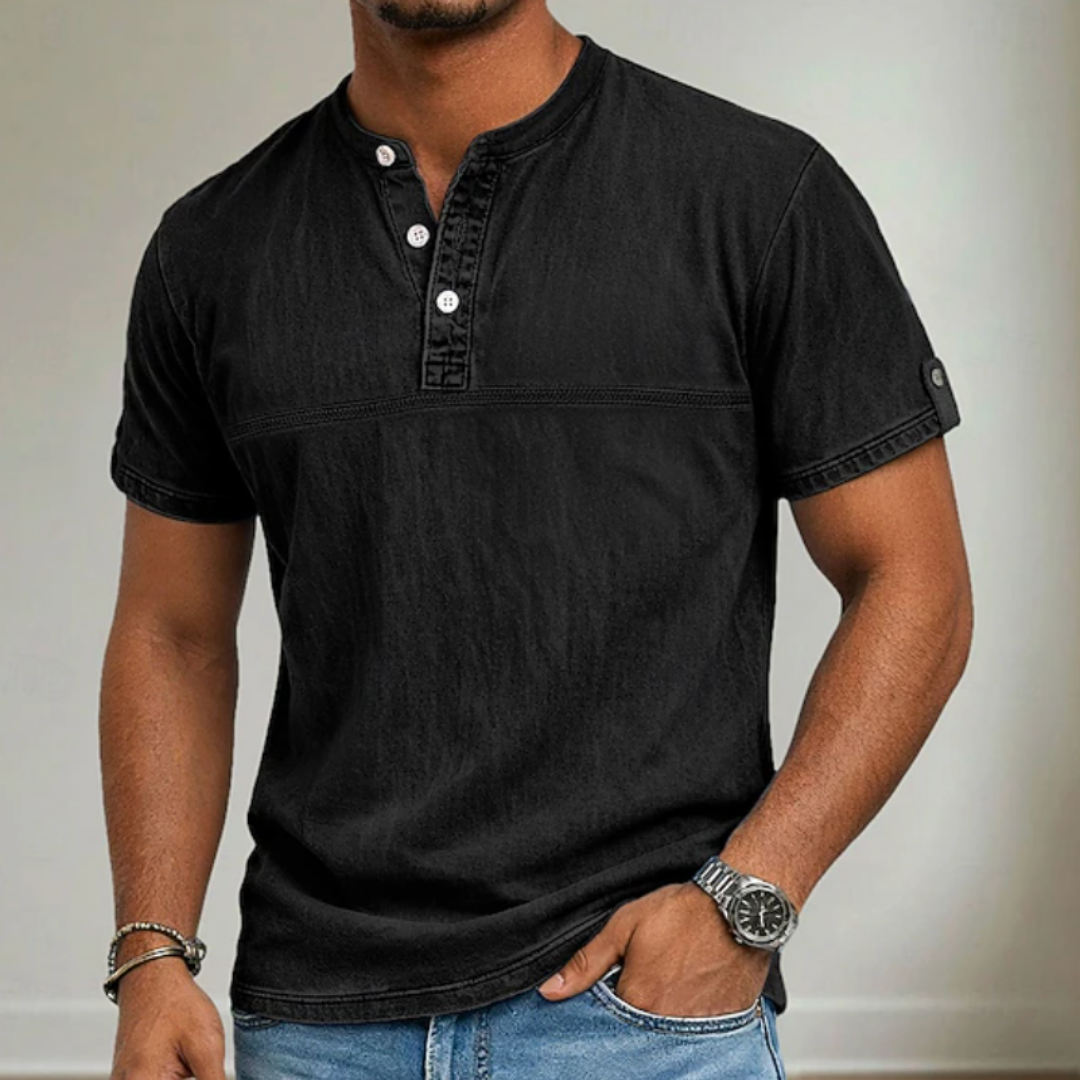 Collar Short Sleeve Shirt for Men, Casual Style