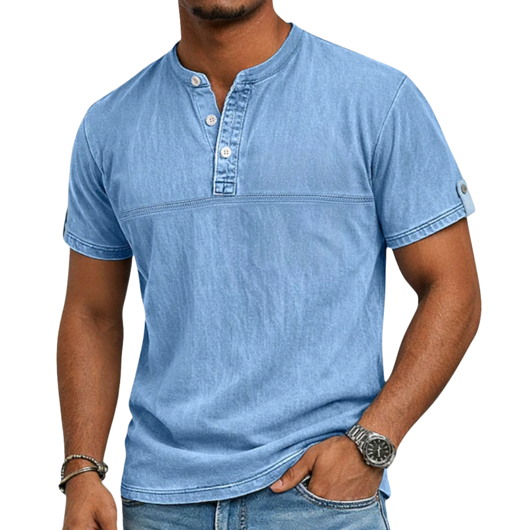 Collar Short Sleeve Shirt for Men, Casual Style