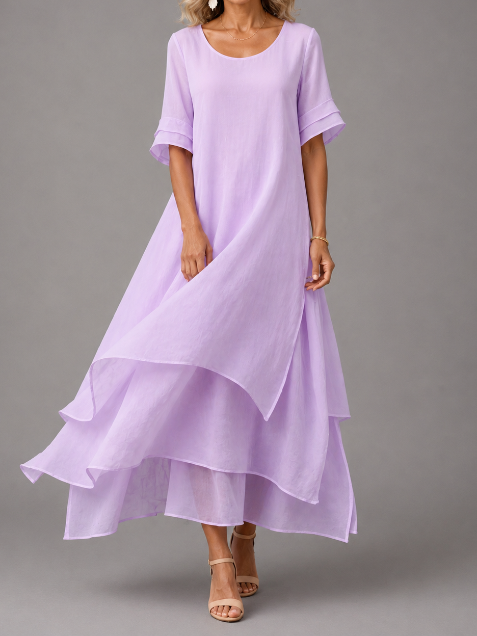 Plus Size Flowing Layered Maxi Dress for Women