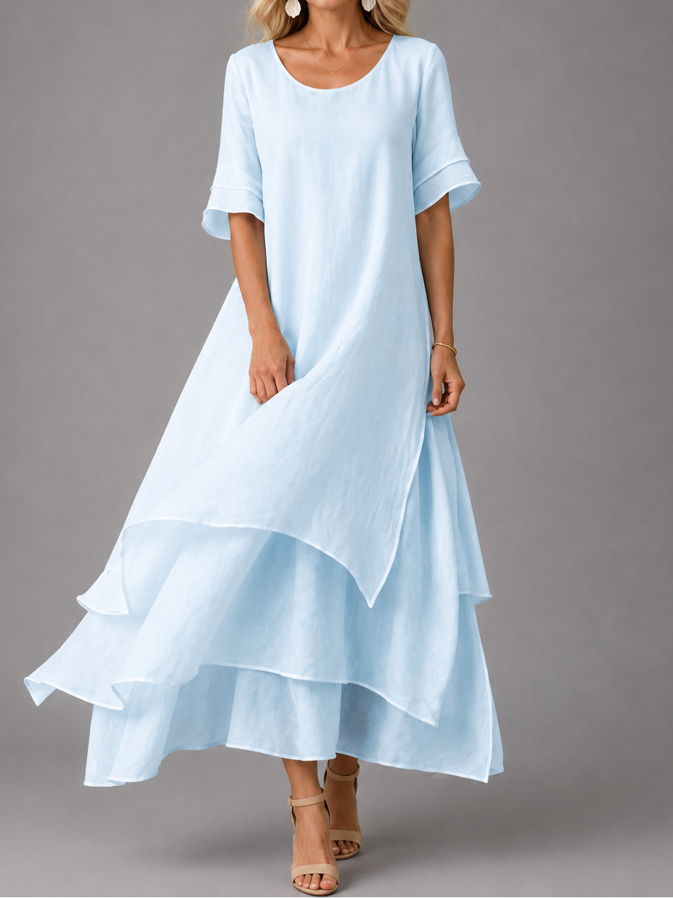Plus Size Flowing Layered Maxi Dress for Women