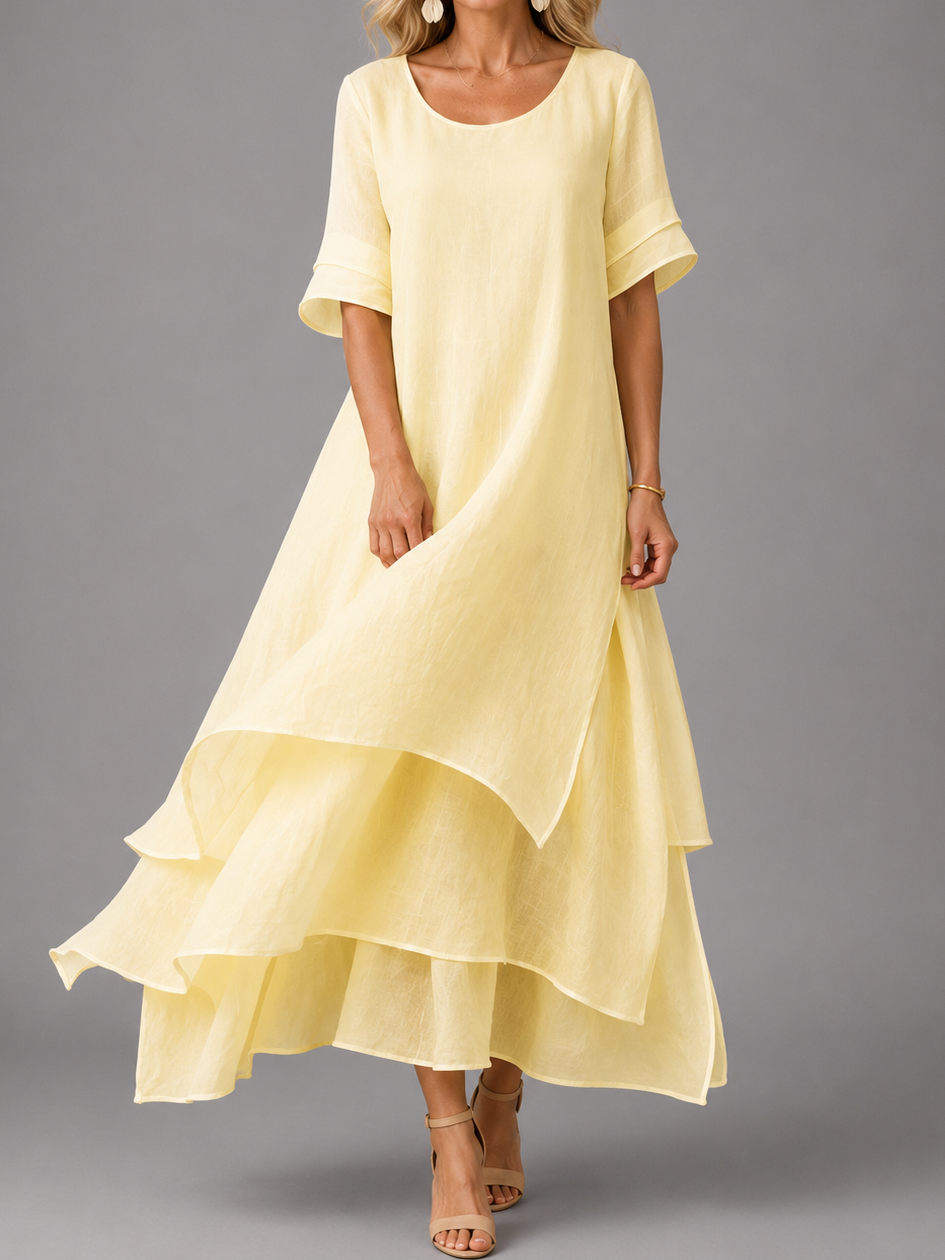 Plus Size Flowing Layered Maxi Dress for Women