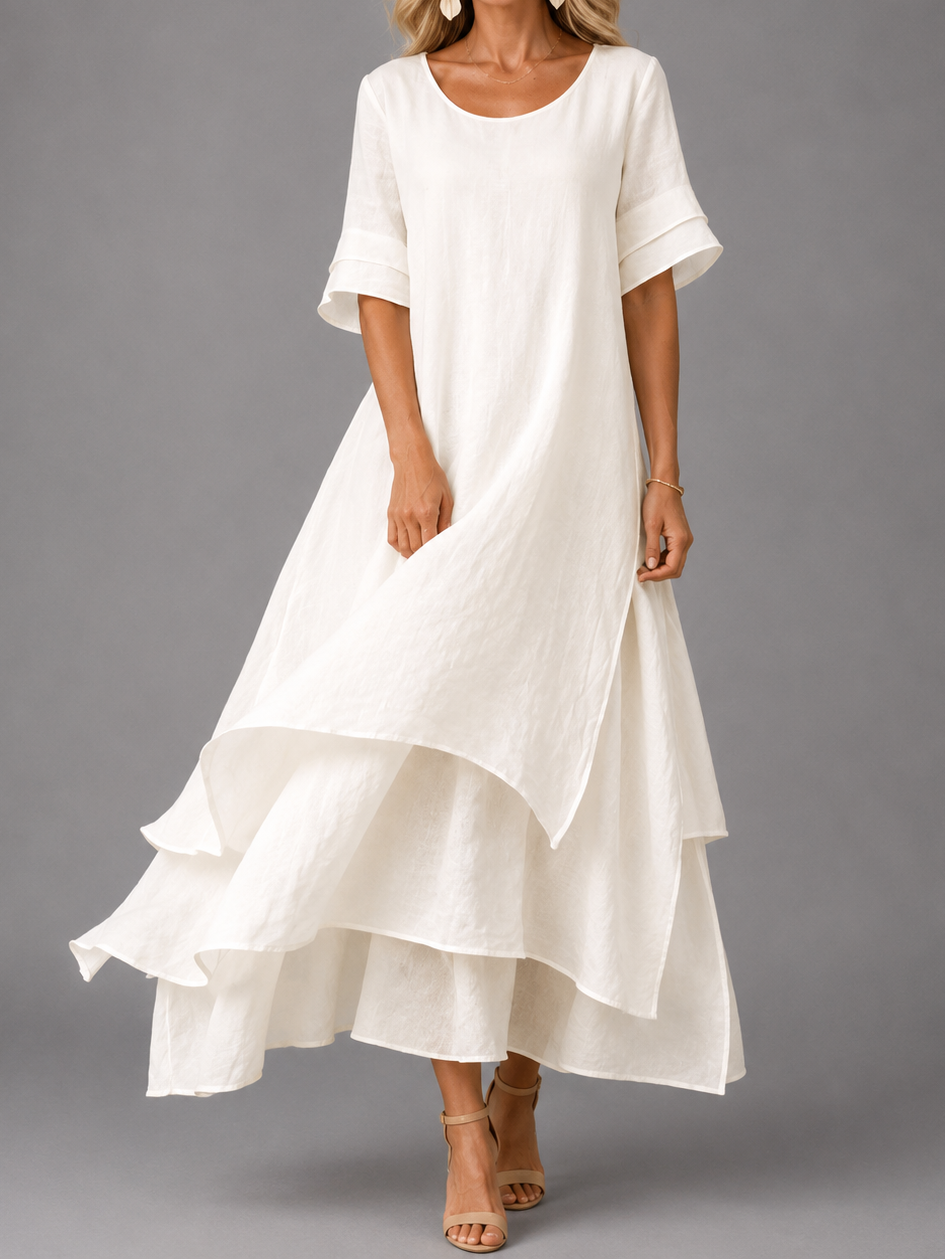 Plus Size Flowing Layered Maxi Dress for Women
