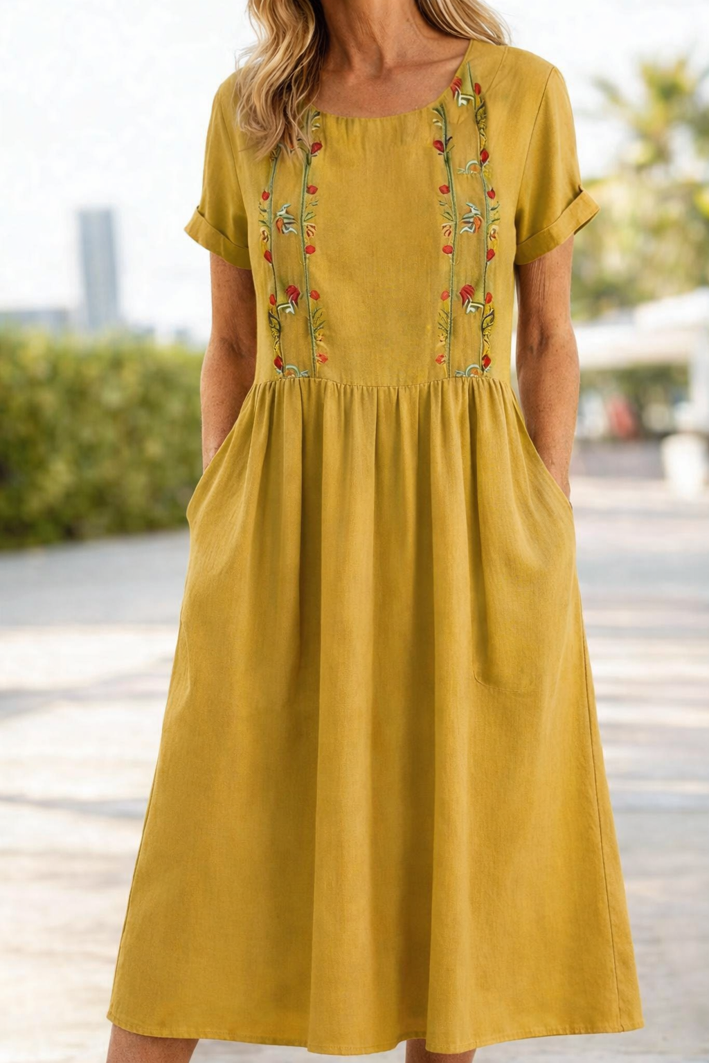 Summer Short Sleeve Dress for Women, Casual Style