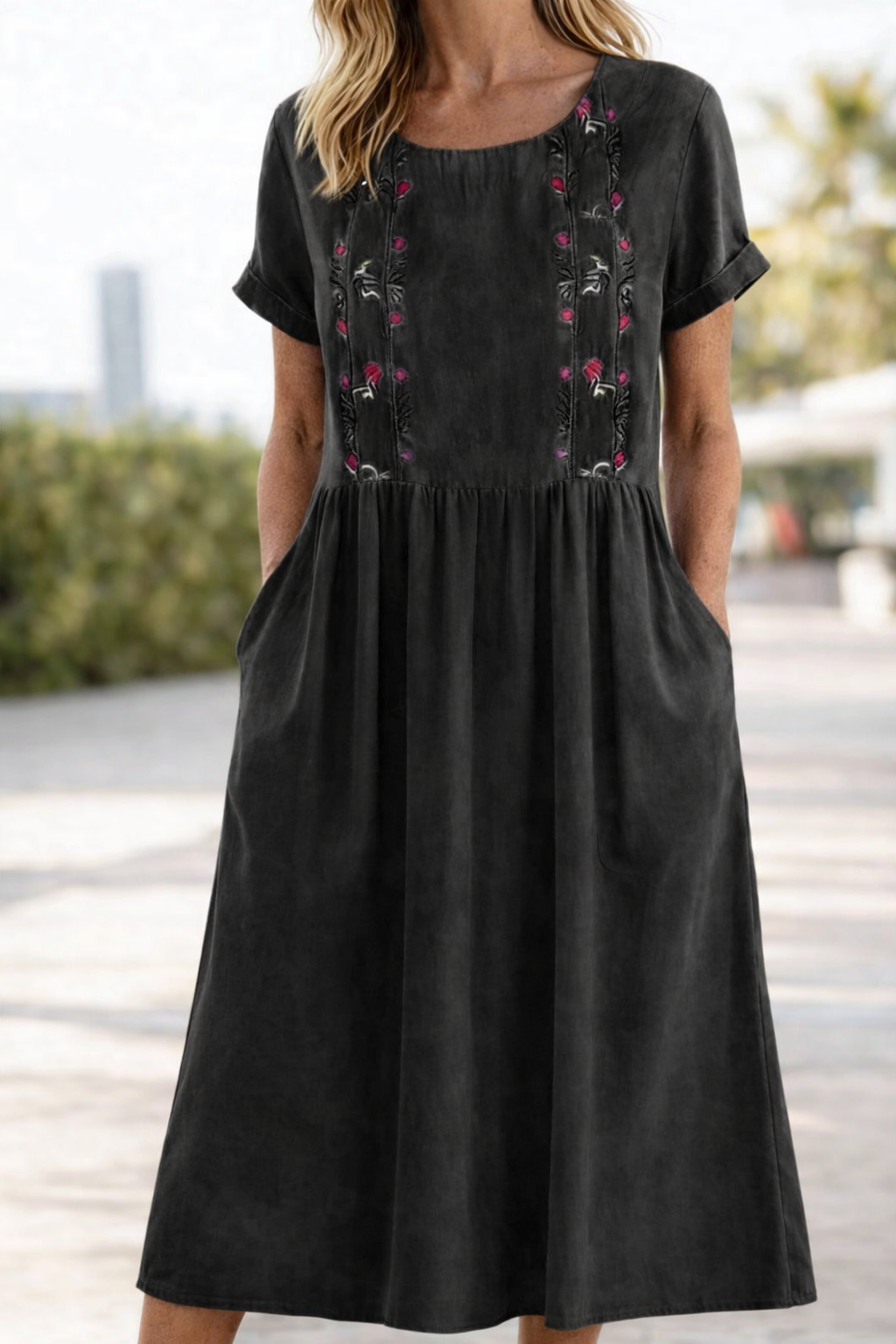 Summer Short Sleeve Dress for Women, Casual Style