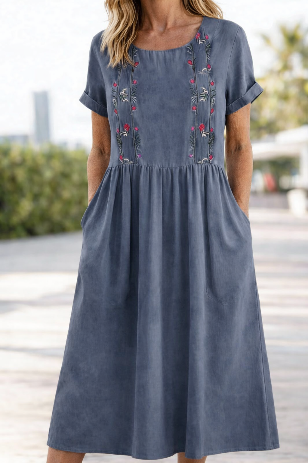 Summer Short Sleeve Dress for Women, Casual Style