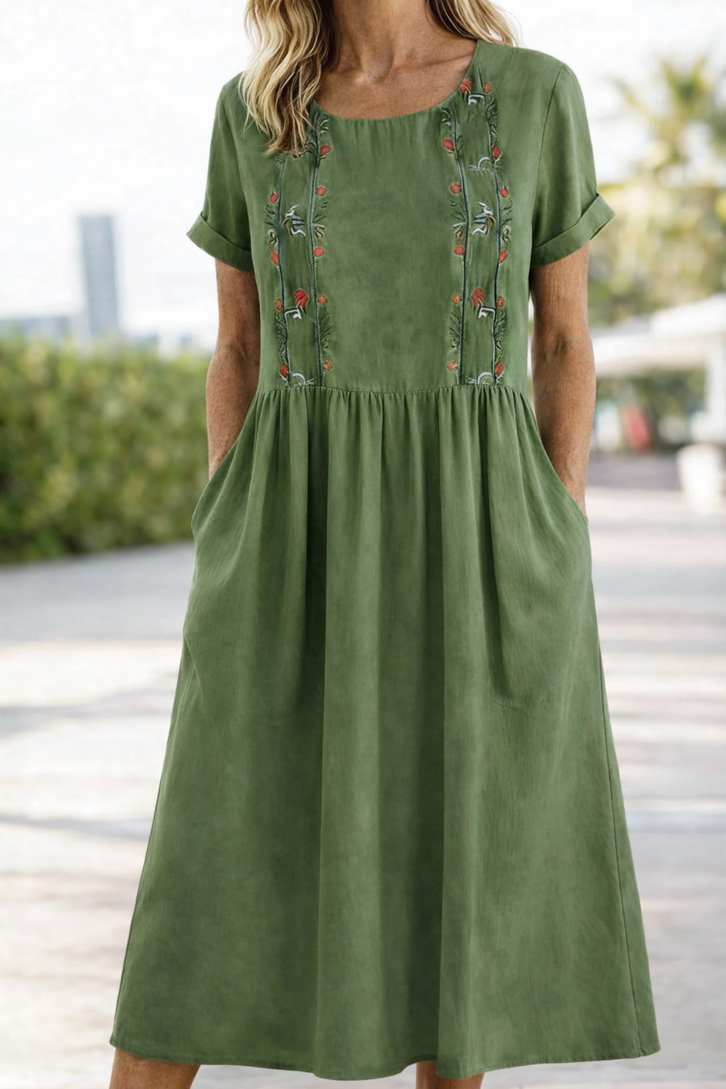 Summer Short Sleeve Dress for Women, Casual Style