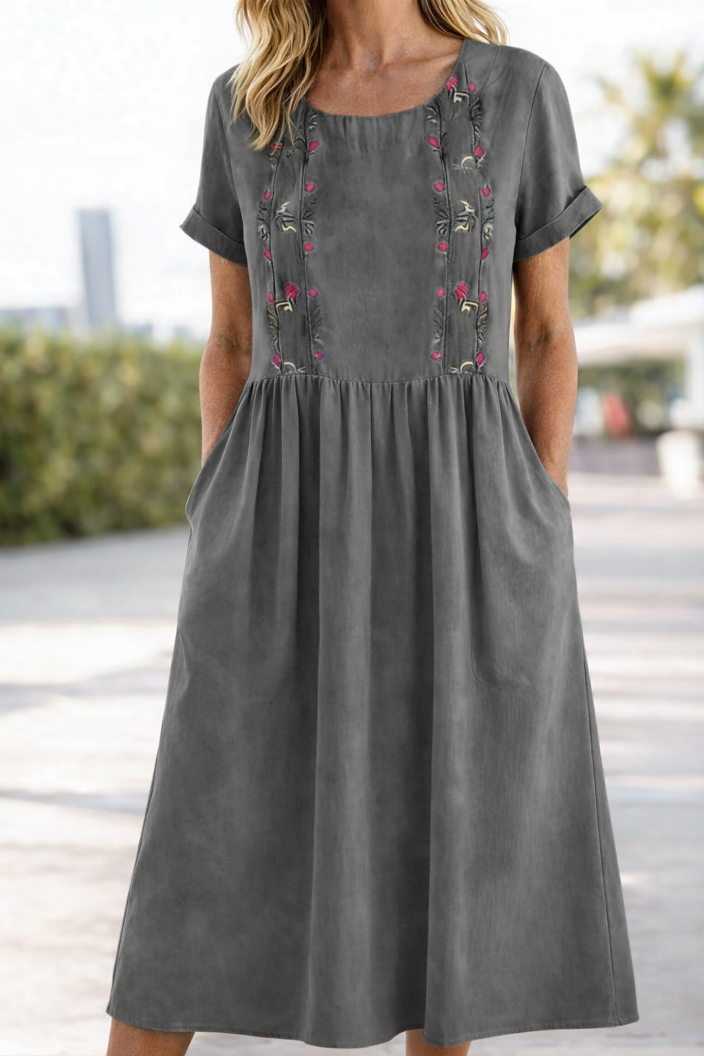 Summer Short Sleeve Dress for Women, Casual Style