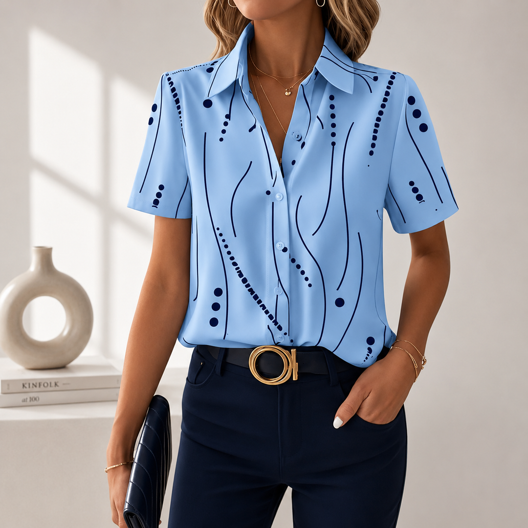 Abstract Print Blouse for Women, Plus Size
