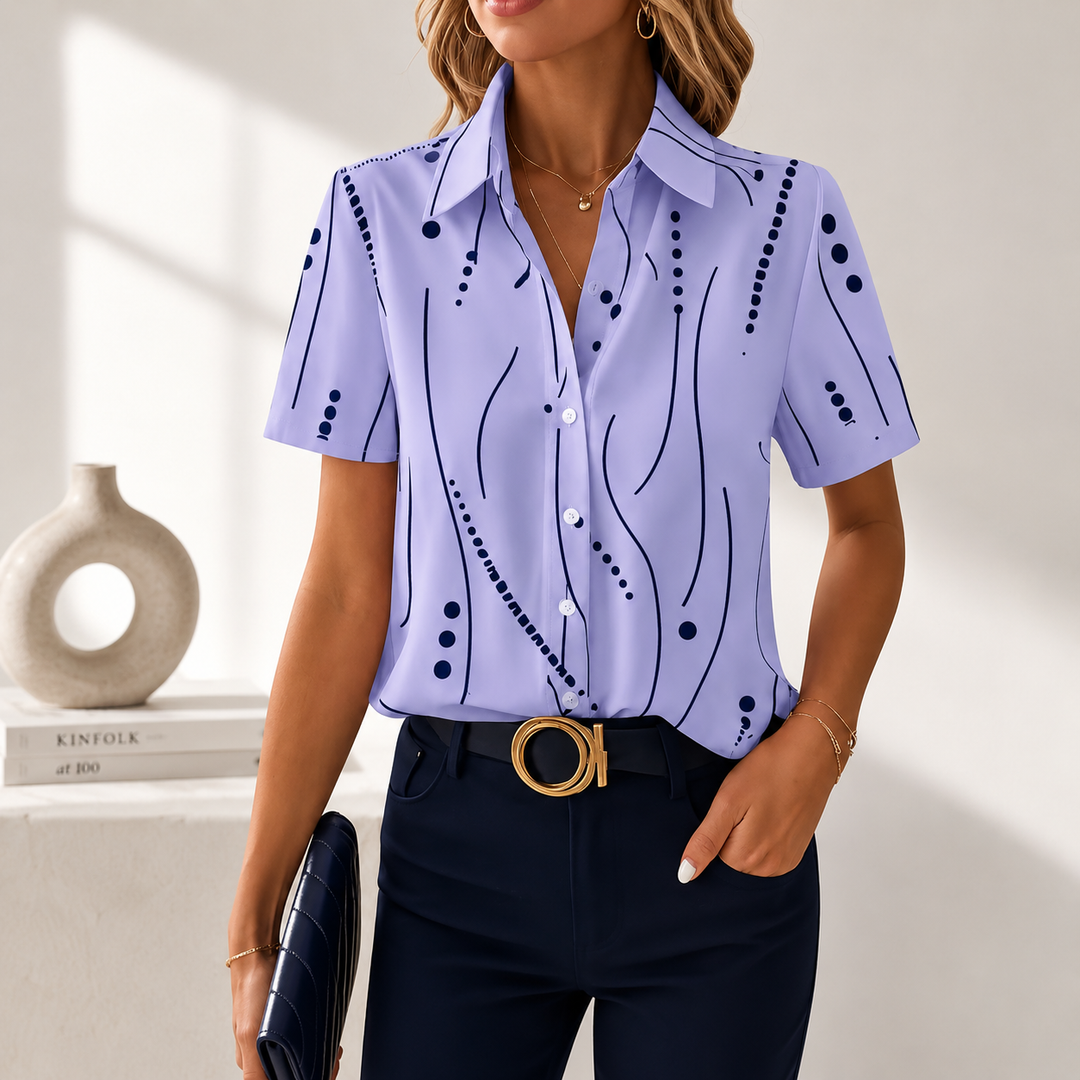 Abstract Print Blouse for Women, Plus Size