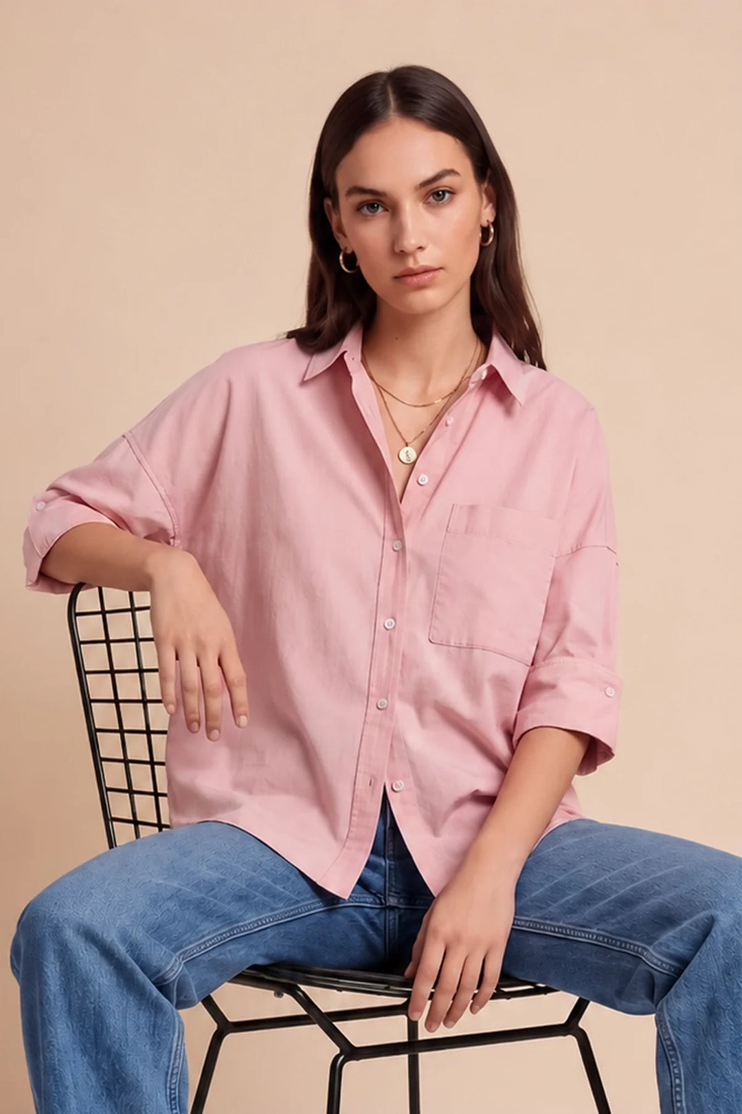 Women's Oversized Button-Down Shirt