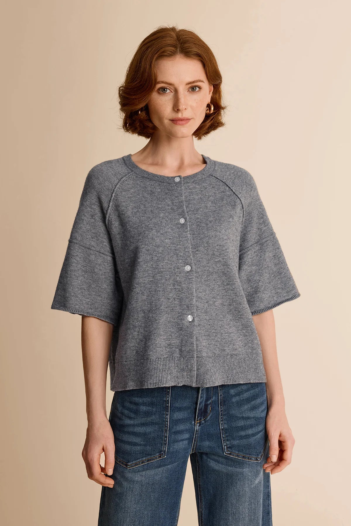 Women's Button-Down Casual Cardigan – Gray