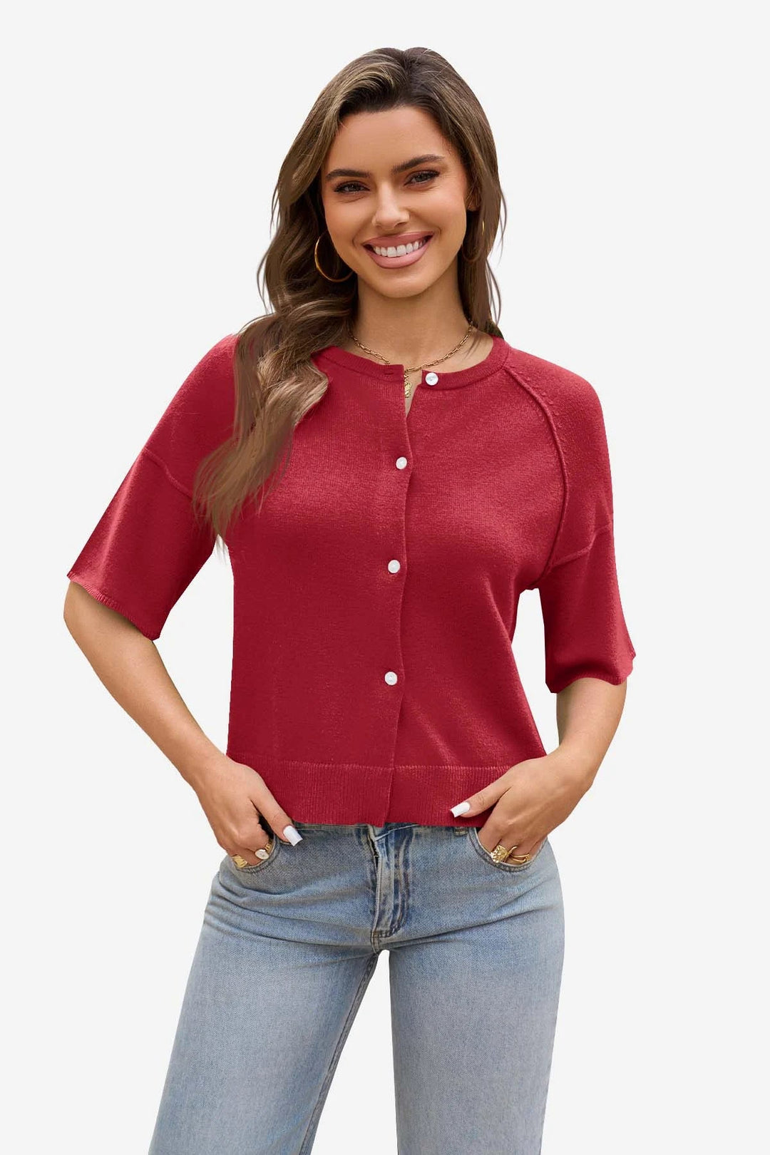 Women's Casual Button-Front Cardigan