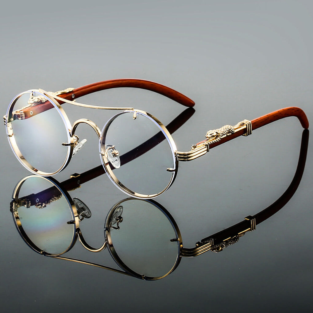 Sleek Retro Metal Oval Sunglasses for Men