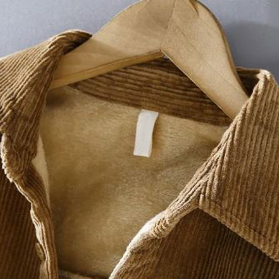 Warm Ribbed Button-Front Jacket for Men