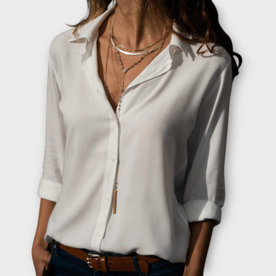 Button-Up Blouse, Women's Refined Fit