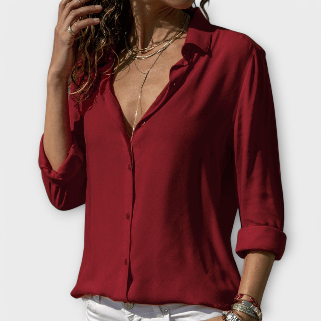 Button-Up Blouse, Women's Refined Fit