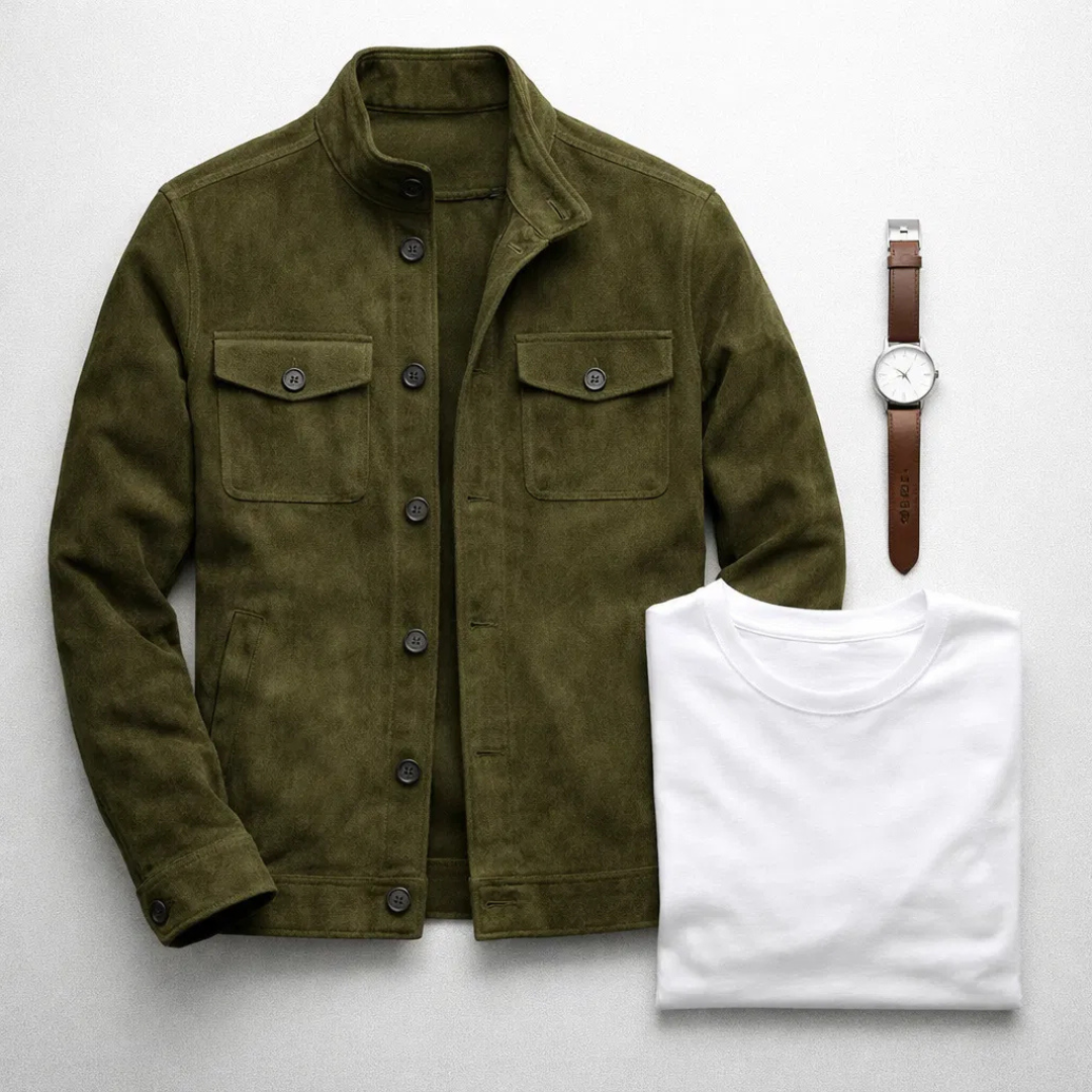 Pocket Suede Jacket, Men's Classic Fit