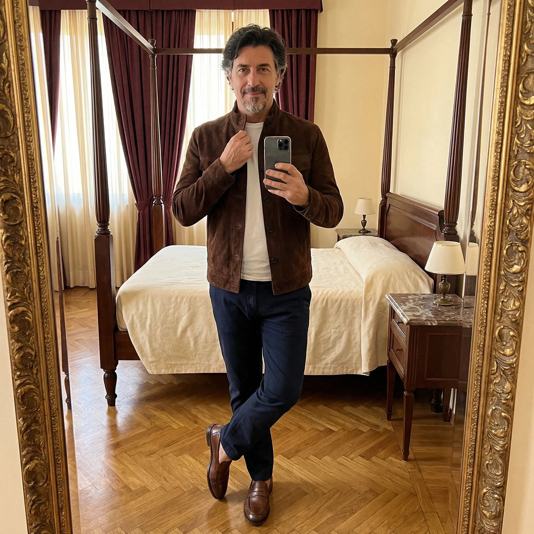 Pocket Suede Jacket, Men's Classic Fit