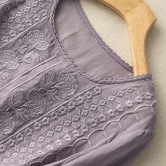 Embroidered Summer Blouse for Women, Plus Size