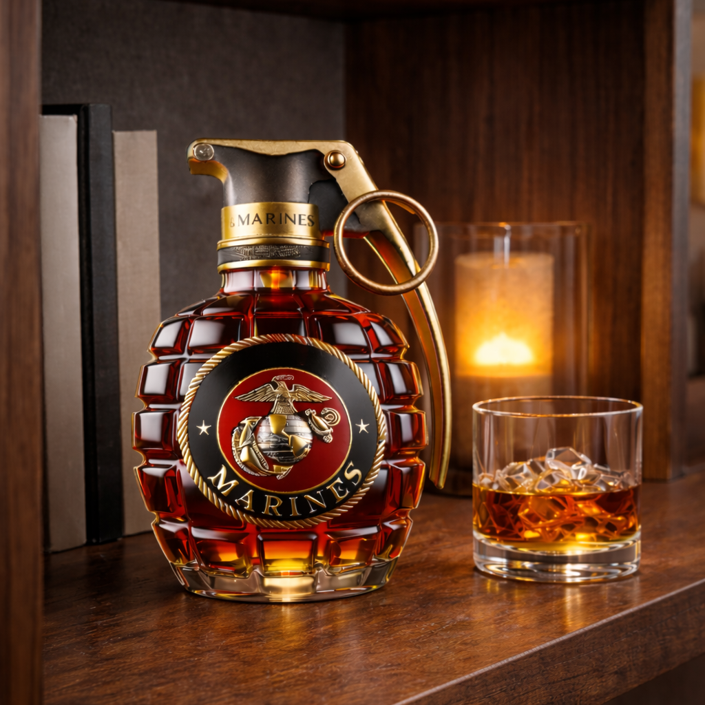 Whisky Bottle Pomegranate Design