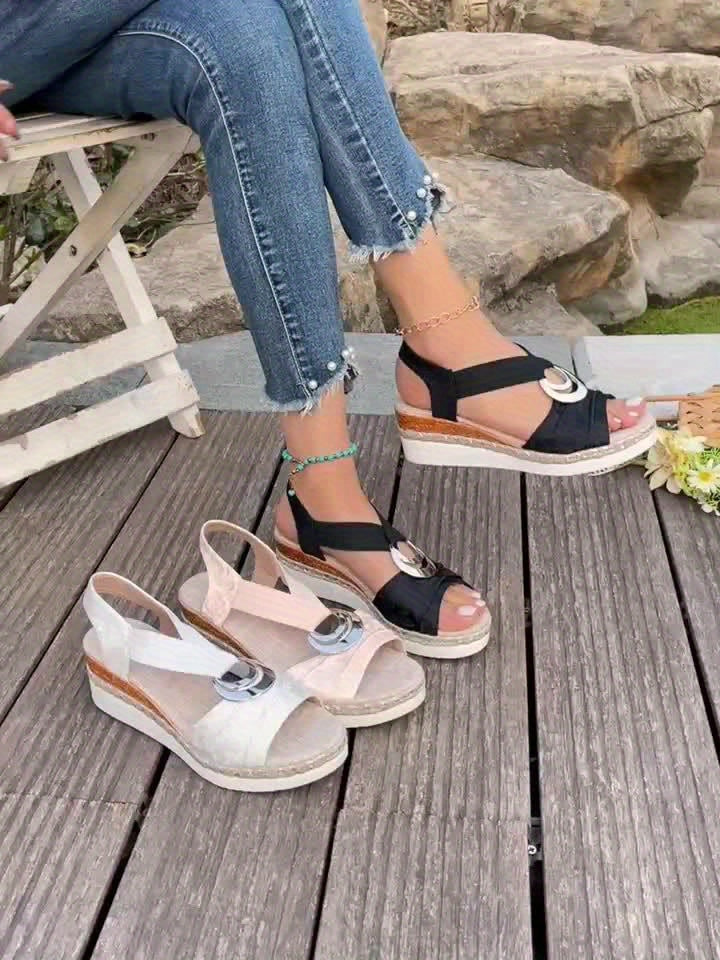 Braided Rope Platform Sandals for Women