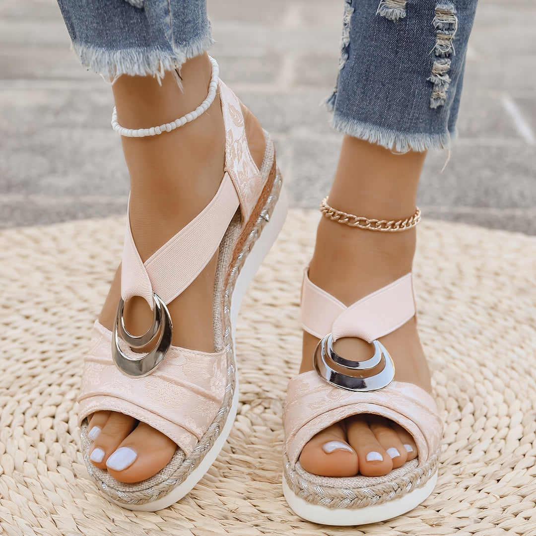 Braided Rope Platform Sandals for Women