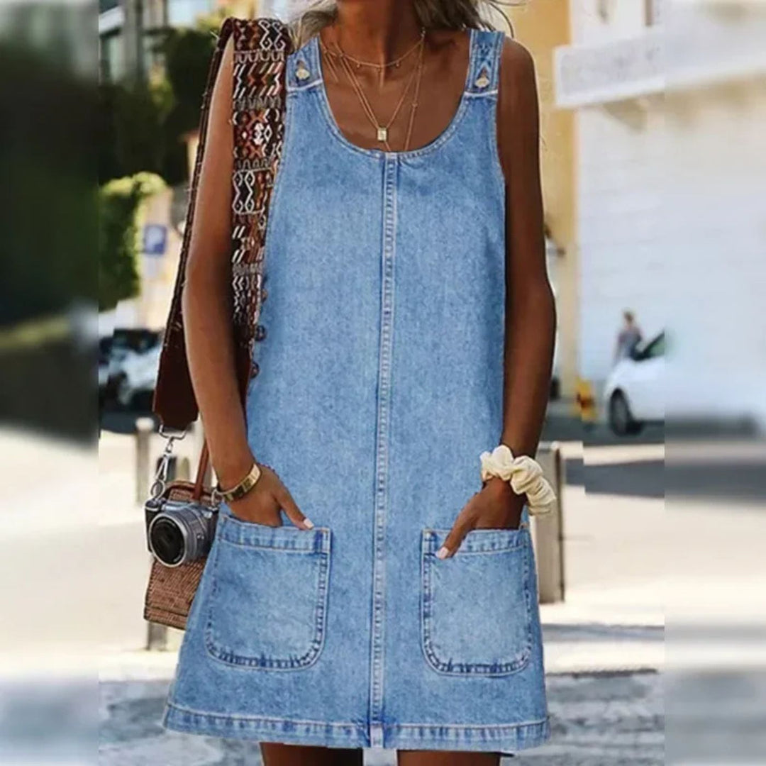 Sleeveless Denim Dress, Women's Comfortable Fit