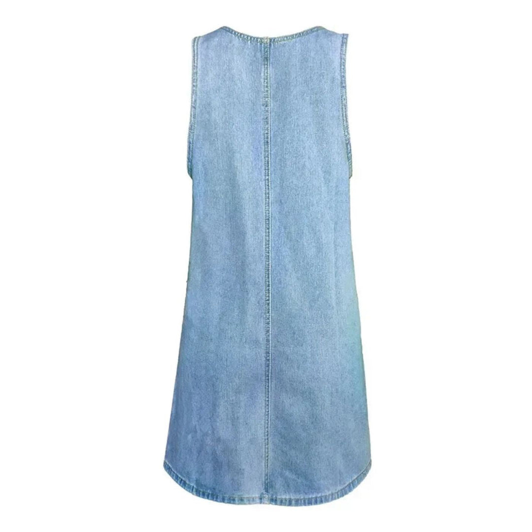 Sleeveless Denim Dress, Women's Comfortable Fit
