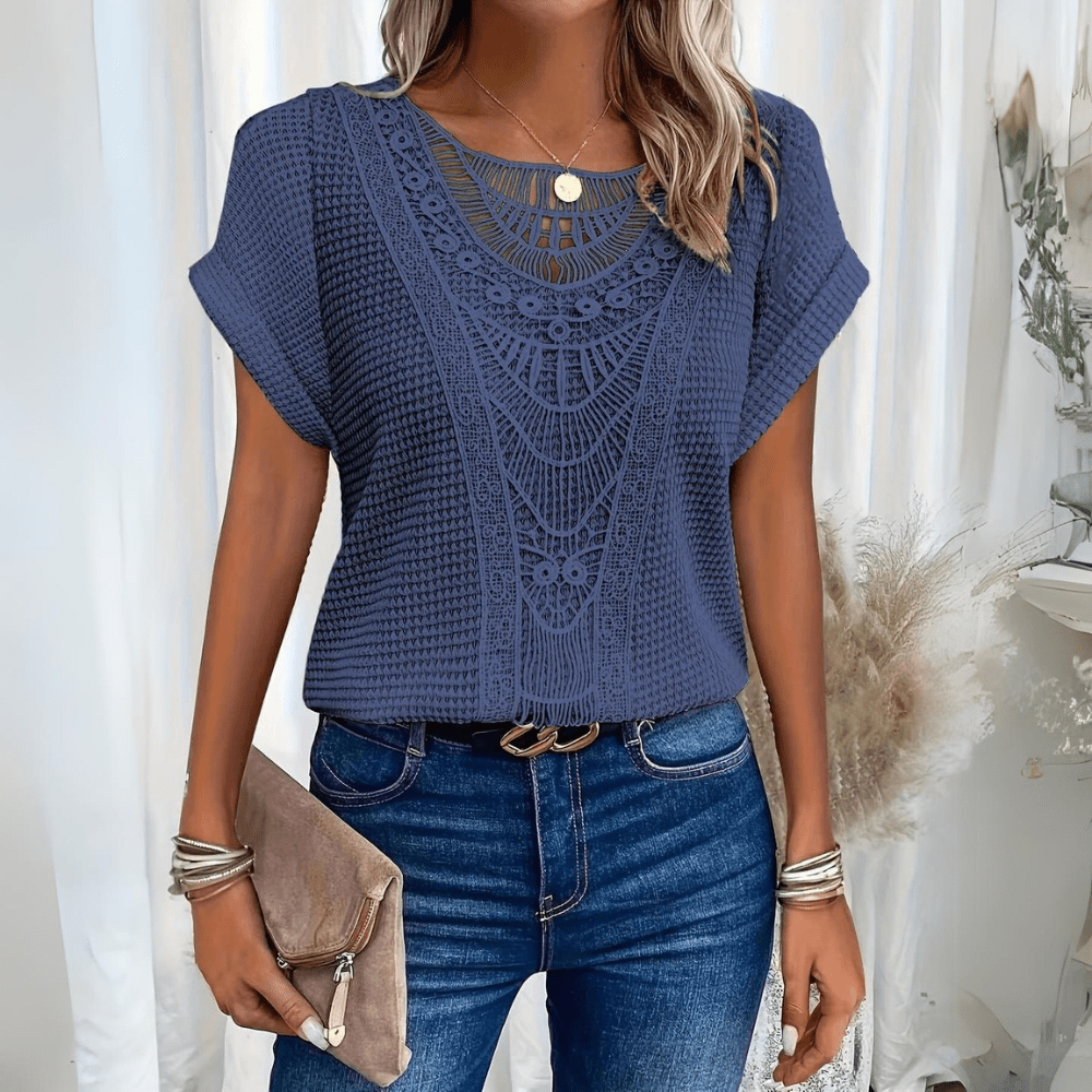 Vintage Lace Detail Top for Women, Plus Size