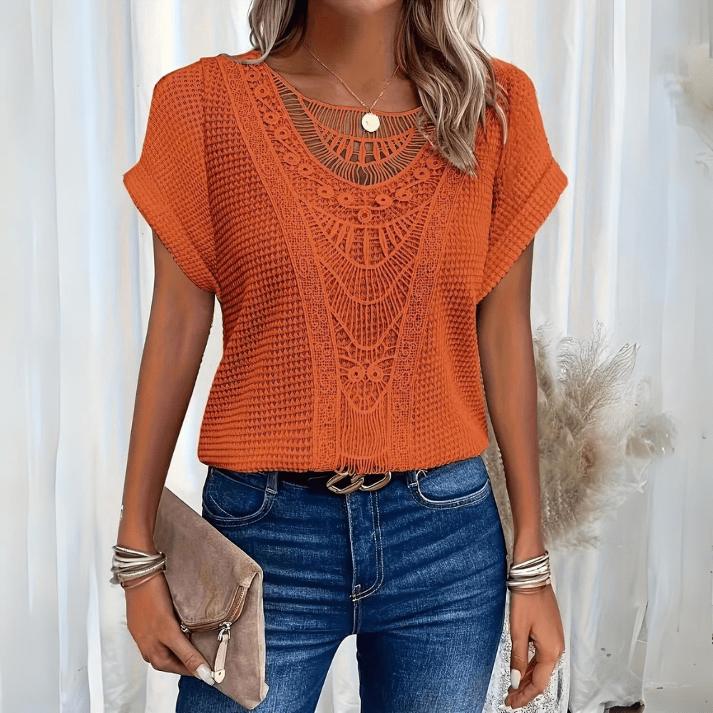 Vintage Lace Detail Top for Women, Plus Size