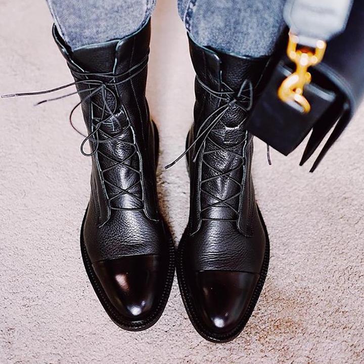 Ladies Elegant Lace-Up Ankle Boots