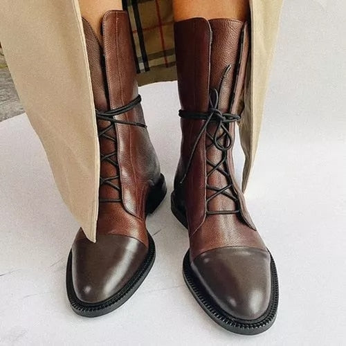 Ladies Elegant Lace-Up Ankle Boots