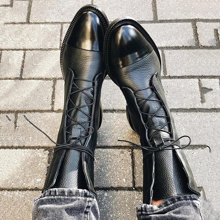 Ladies Elegant Lace-Up Ankle Boots