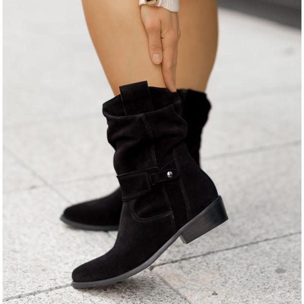 Slouchy Mid-Calf Boots for Women