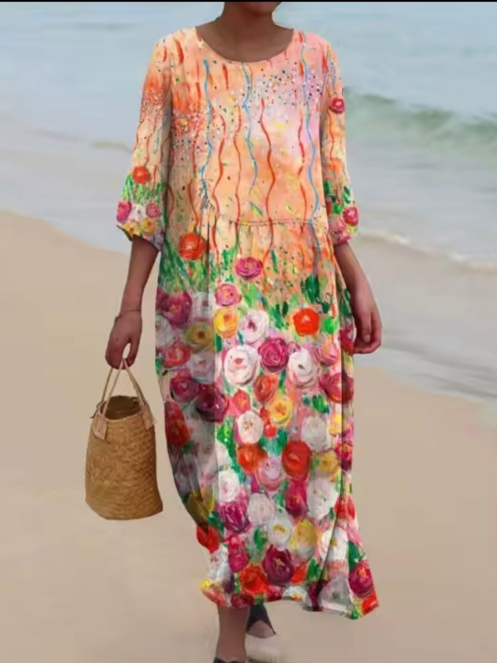 Vibrant Floral Dress for Women, Plus Size