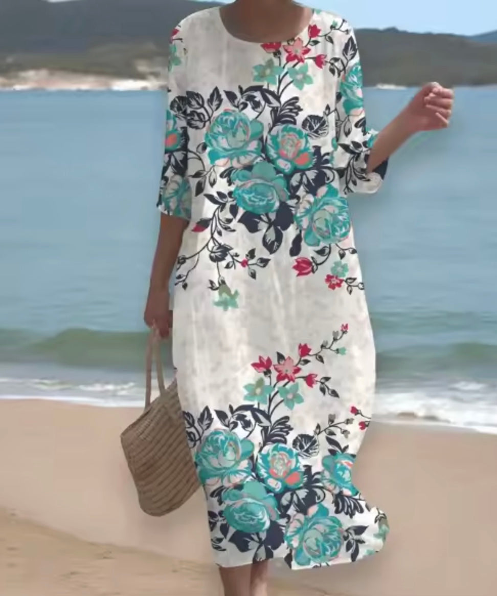 Vibrant Floral Dress for Women, Plus Size