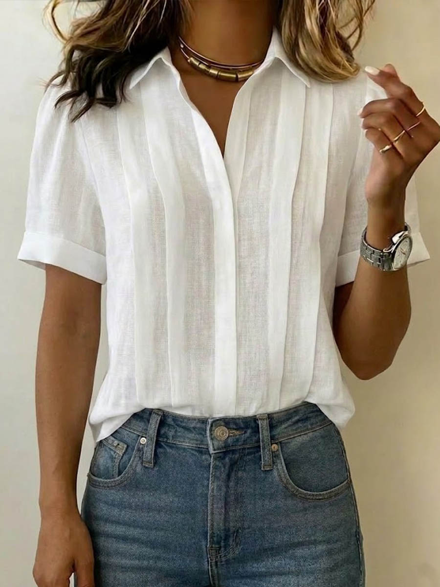 Short-Sleeve Blouse for Women, Refined Style