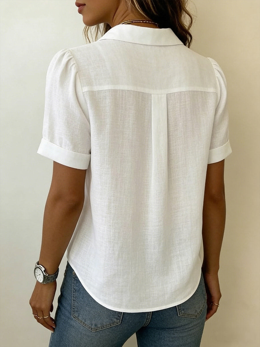 Short-Sleeve Blouse for Women, Refined Style