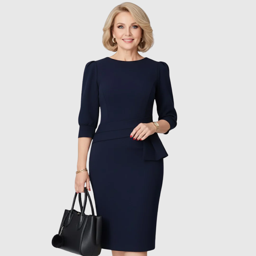 Women's Sculpted Peplum Midi Dress