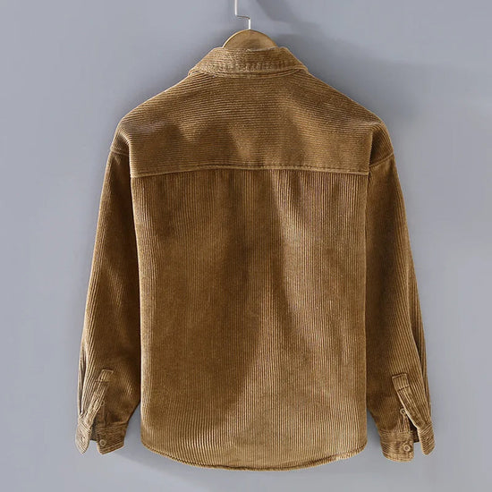 Warm Ribbed Button-Front Jacket for Men