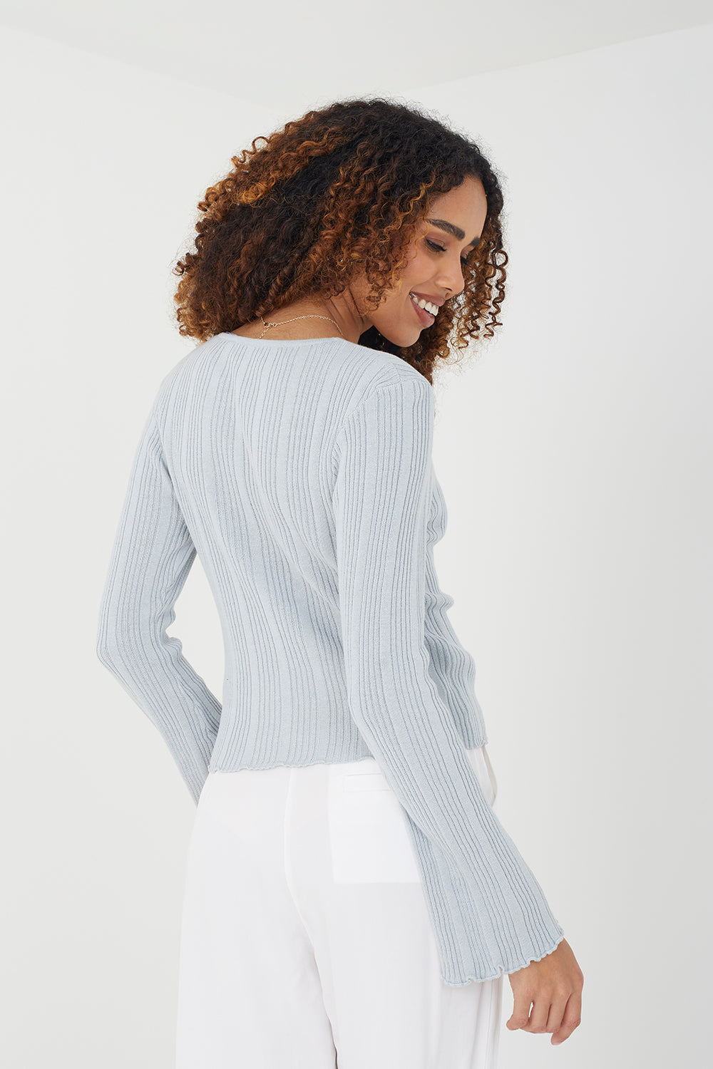 Women's Ribbed Knit Cardigan – Cotton