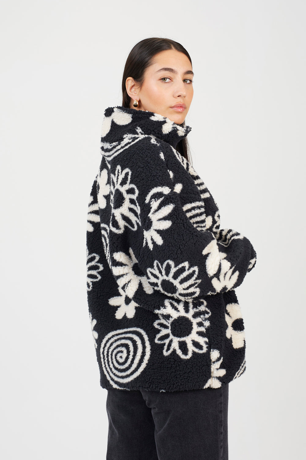 Women's Sherpa Quarter-Zip Sweater – detail