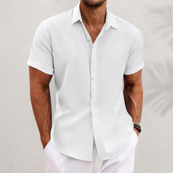 Classic Collared Button Shirt for Men, Plus Size
