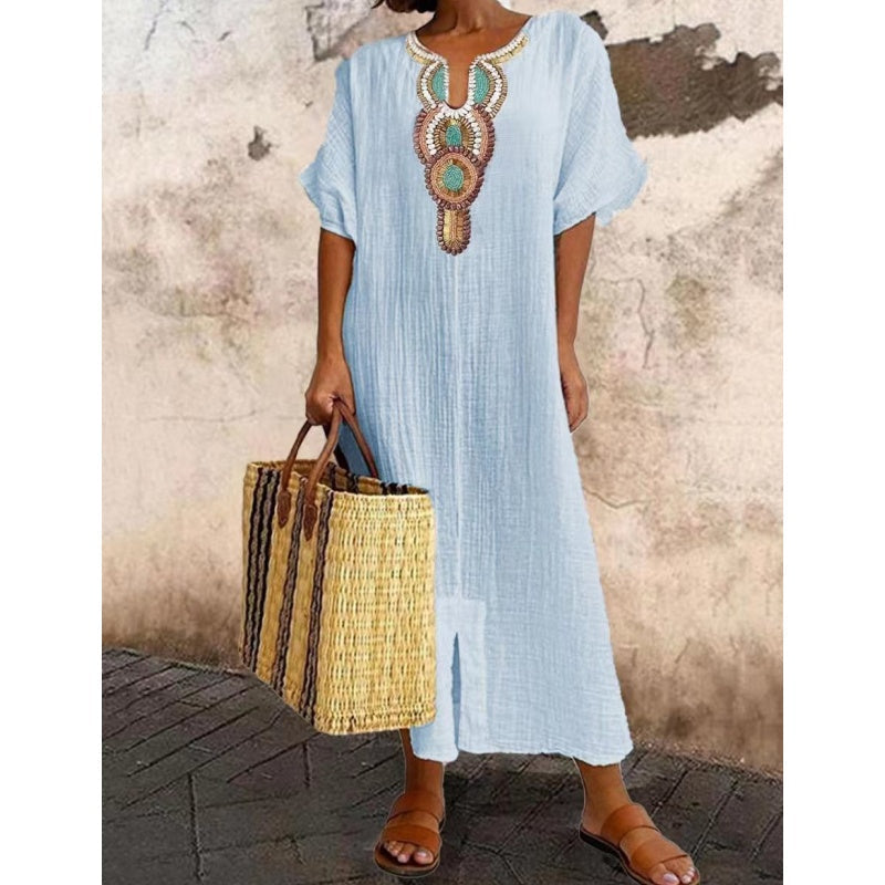 Bohemian Maxi Dress for Women, Relaxed Style