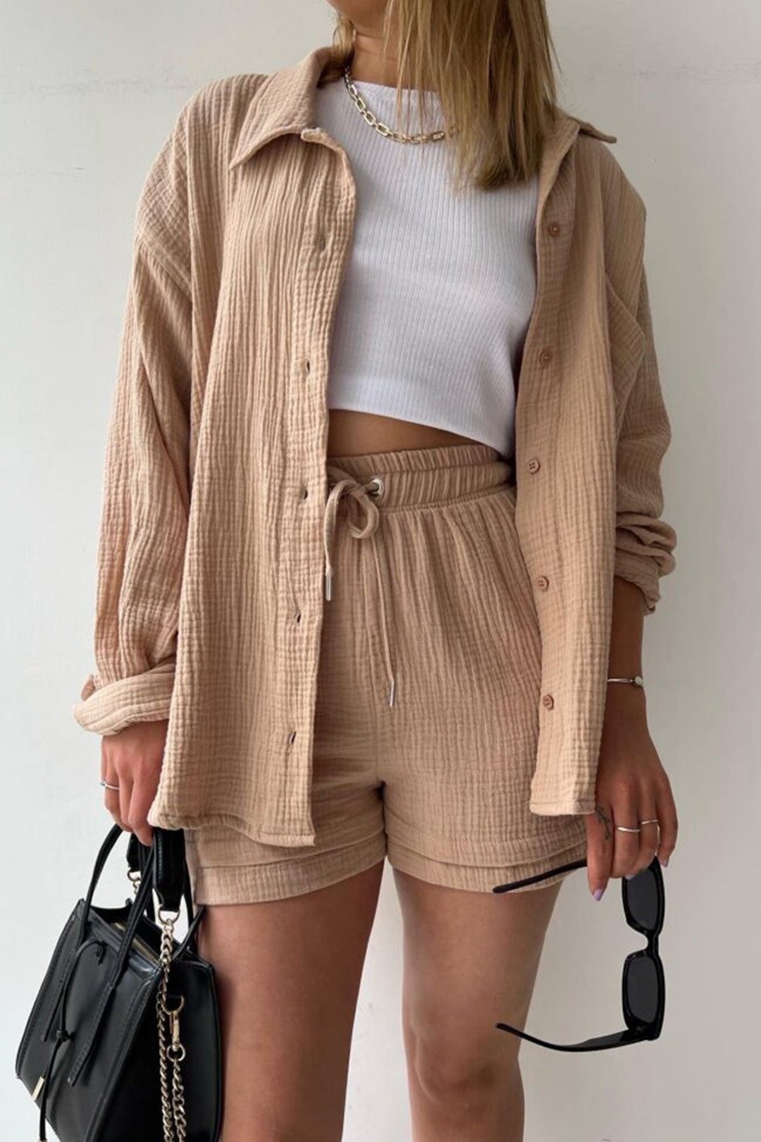 Stylish Cardigan and Short Set for Women